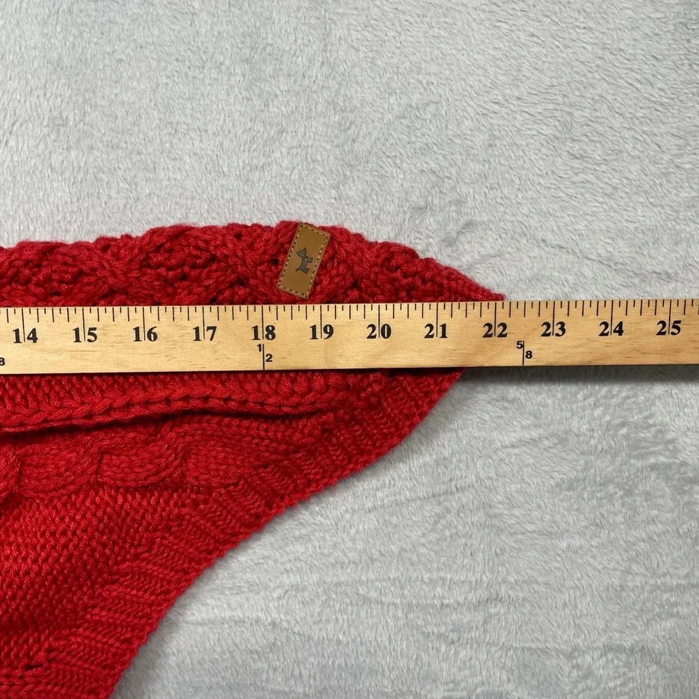 Hotel Doggy Cable Knit Dog Sweater Large Red Turtleneck